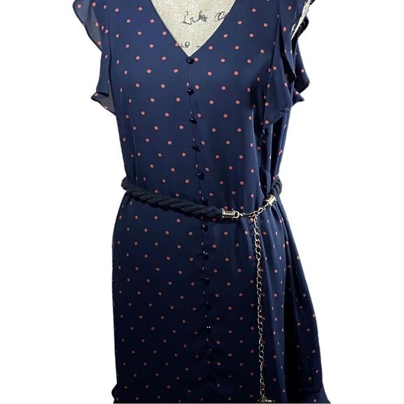 Cece Blue and red ruffled polkadot dress - Picture 6 of 11